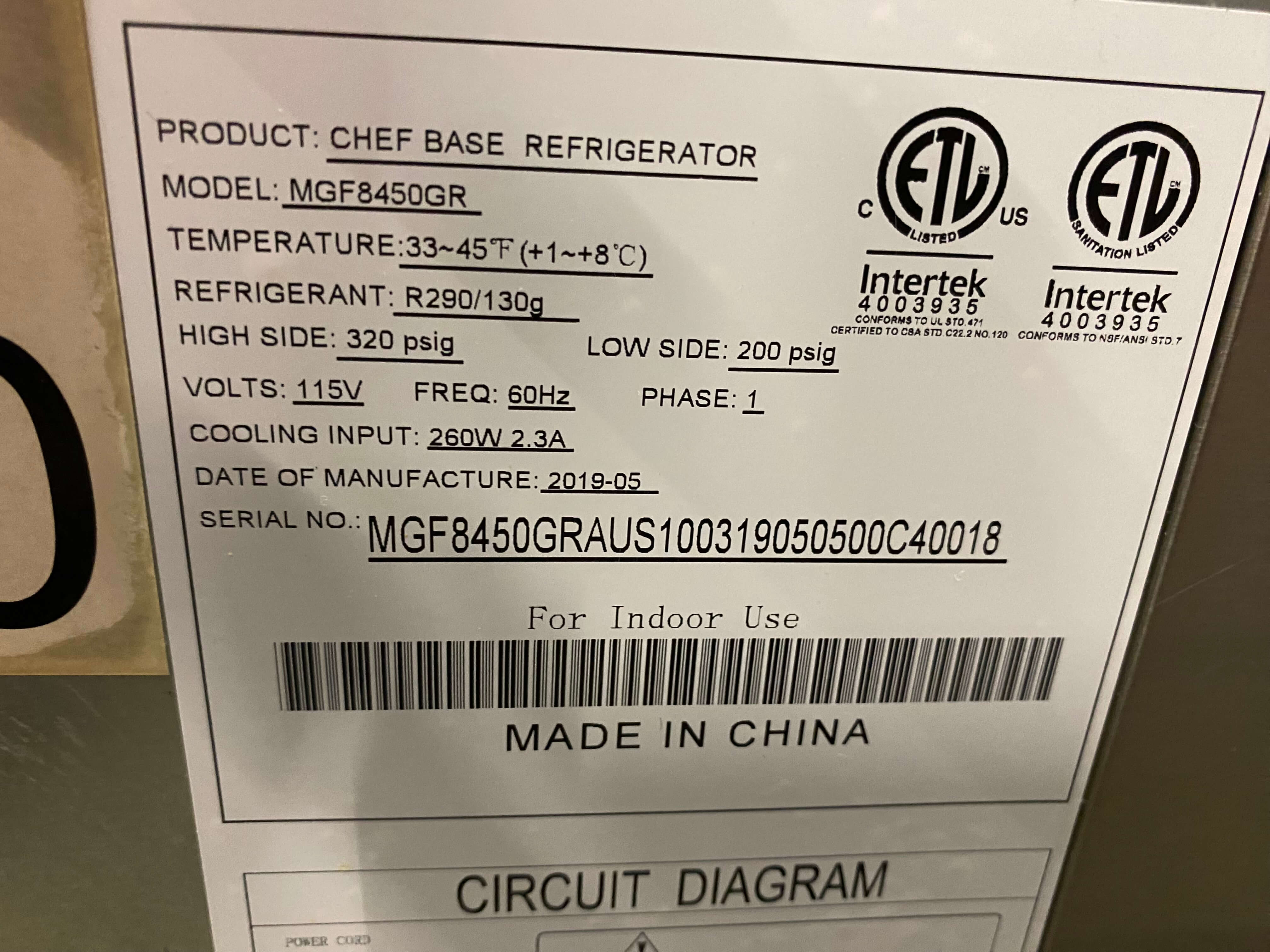 2 Drawer Refrigerated Chef Base. Feature