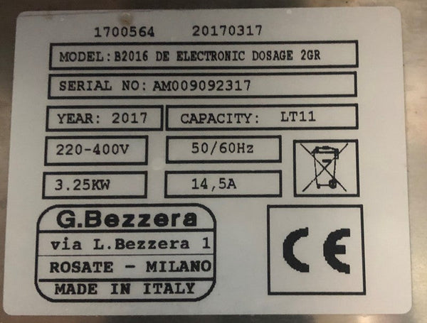 Bezzera B2016 DE Espresso Machine
