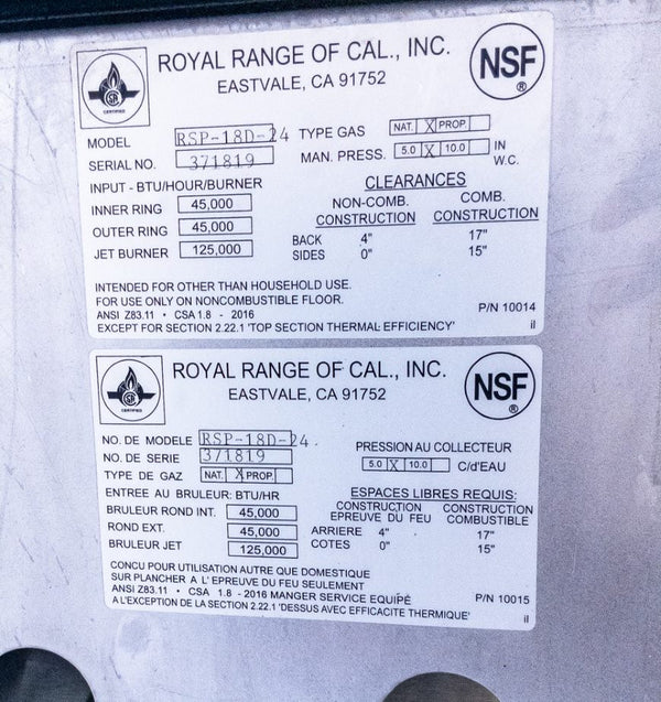 Royal Range RSP-18D-24 Stock Pot Range