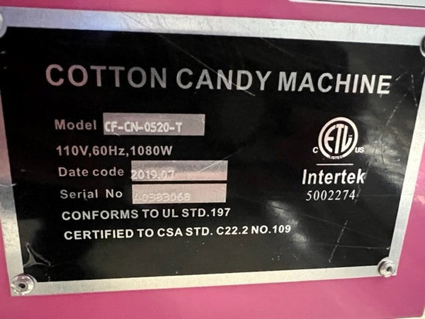 Omcan CF-CN-0520-T Candy Floss Machine