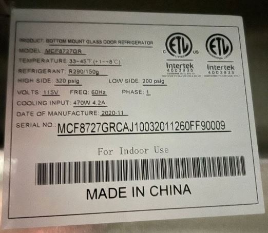 Atosa MCF8727GR Double Door Cooler