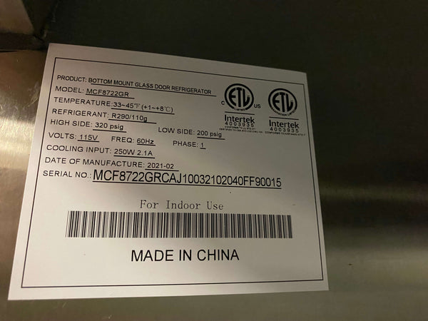 Atosa MCF8722GR Refrigerator