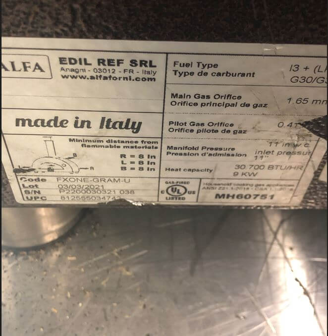 Alfa FXONE-LRAM Pizza Oven