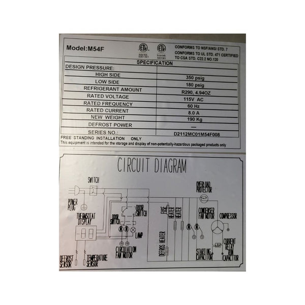 MRE M54F 54'' Solid Door Freezer