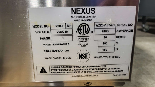 Moyer Diebel Nexus N900 Dishwasher
