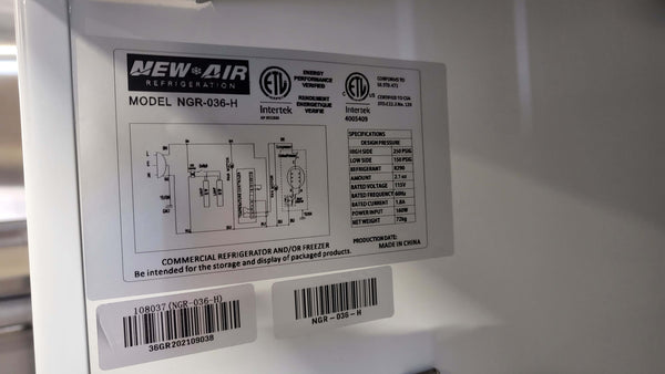 New Air  NGR-036-H Refrigerator
