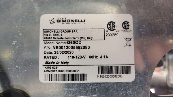 Nuova Simonelli G60OD Coffee Grinder