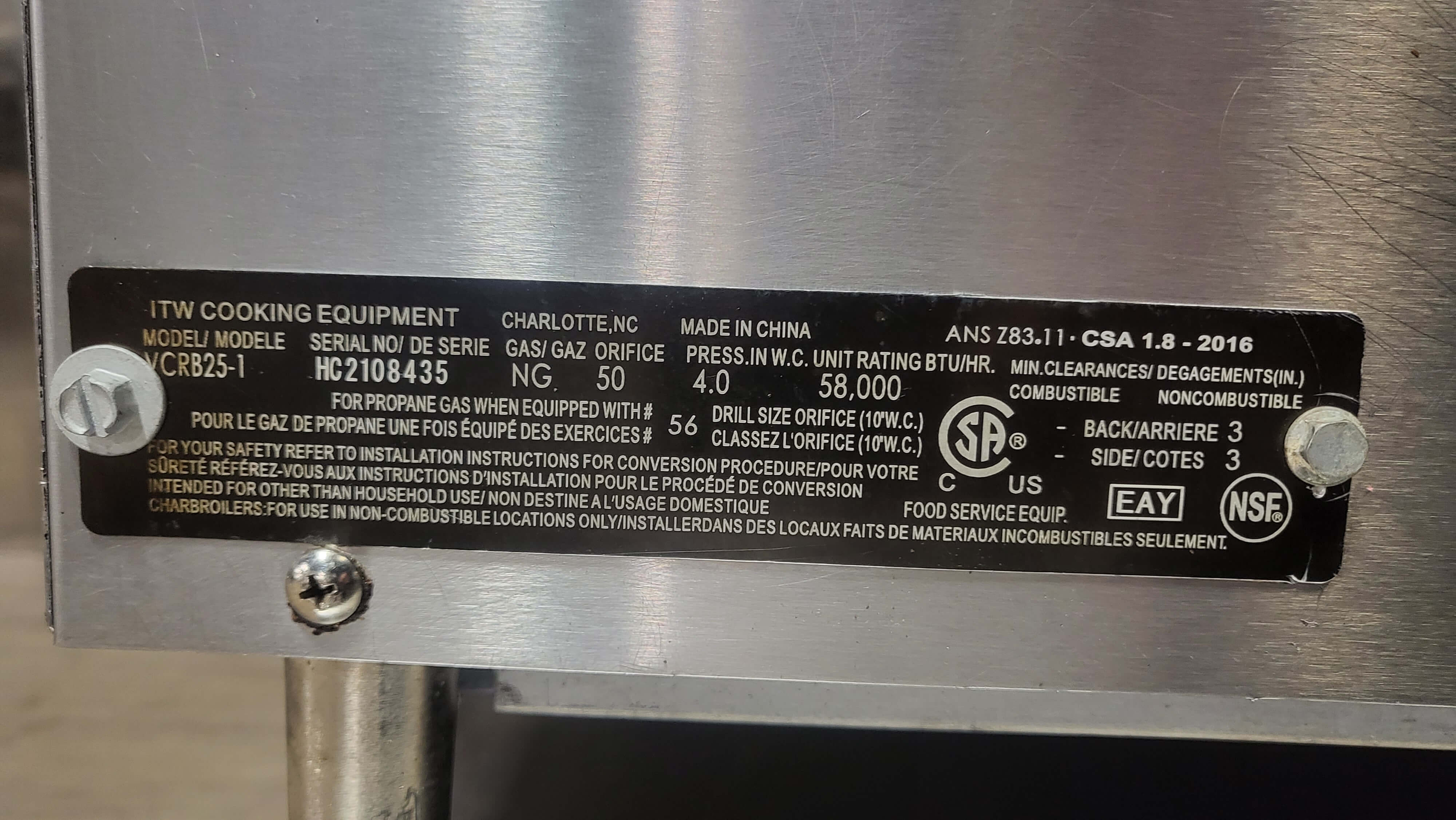 Vulcan VCRB25 Charbroiler