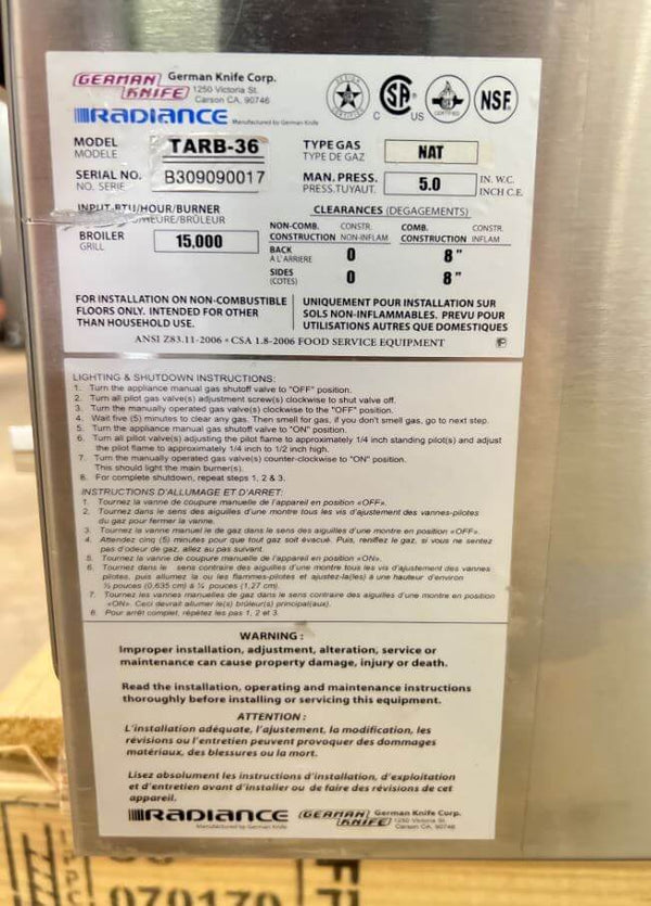 Turbo Air TARB-36 Countertop Broiler