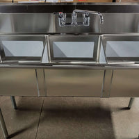 Omcan 43764 Three Compartment Sink