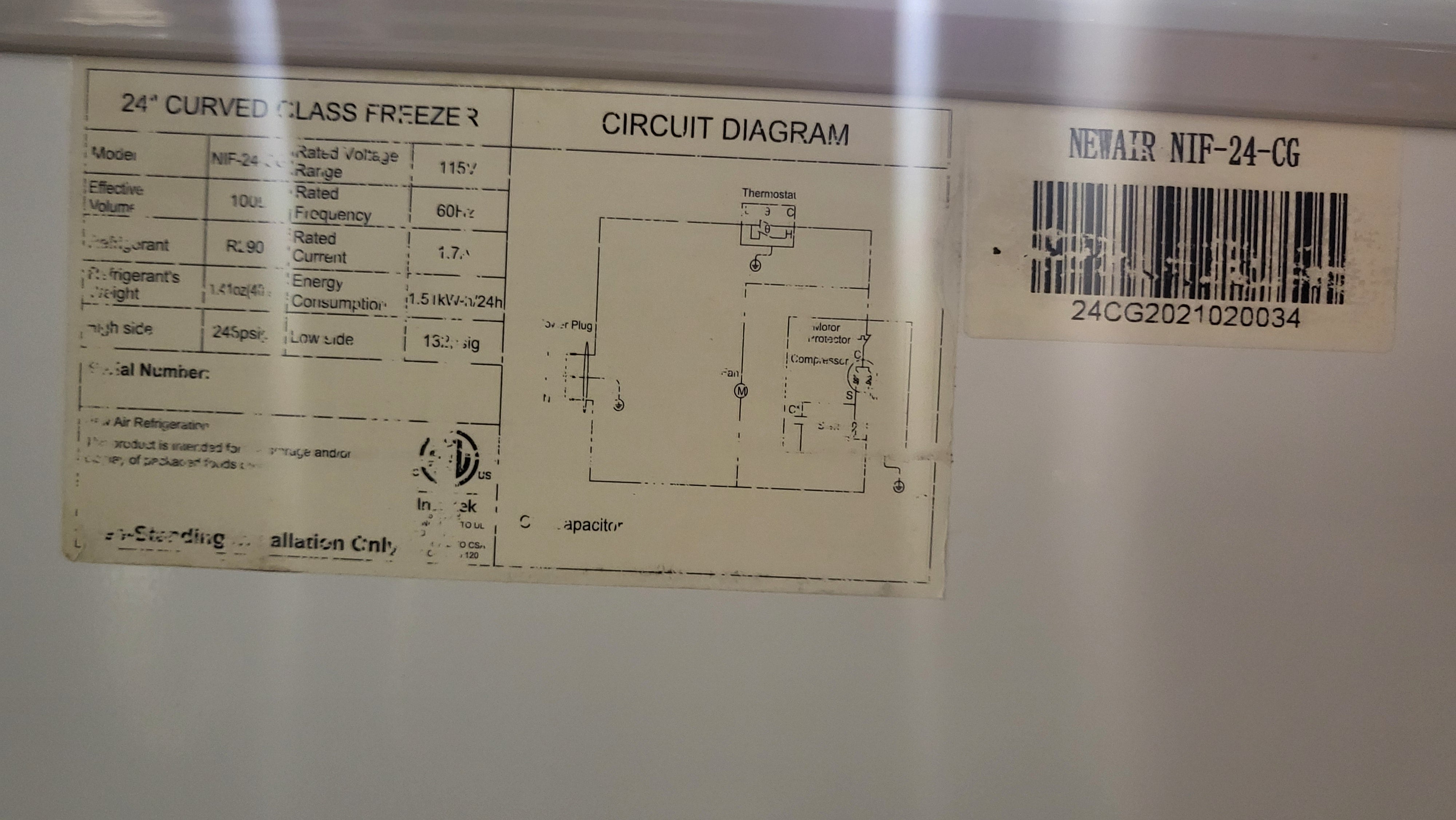 New Air NIF-24-CG  Display Freezer