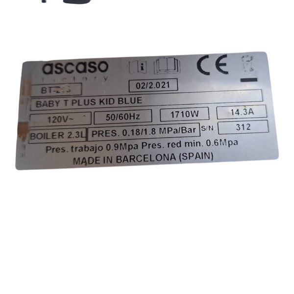 Ascaso Baby T Plus Kid Blue Espresso Machine
