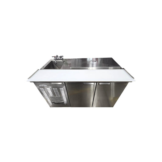 Emerald Dinetz SAL48SC Refrigerated Salad Prep Table with Hand Sink - 2 Solid Door - 48 Inch