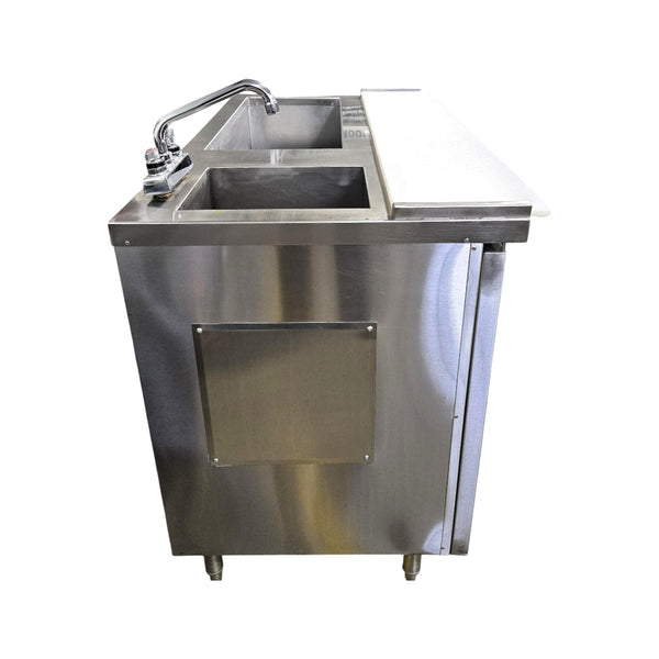 Emerald Dinetz SAL48SC Refrigerated Salad Prep Table with Hand Sink - 2 Solid Door - 48 Inch