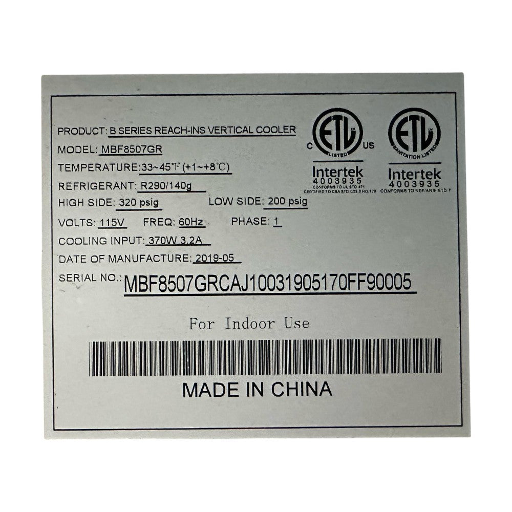 Atosa MBF8507GR Reach-in Refrigerator - 2 Door - Cosmetic damage