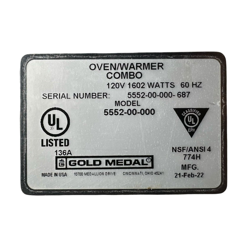 Gold Medal 5552-00-000 Countertop Oven and Humidified Warmer