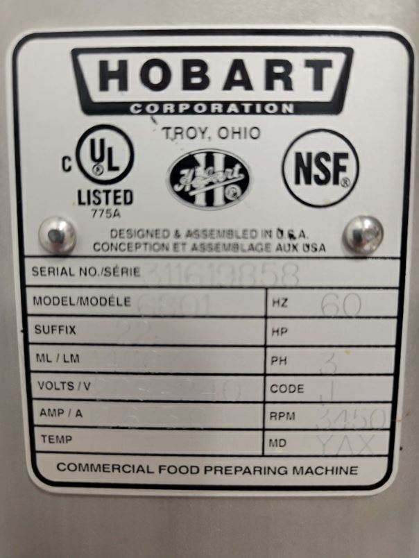 Hobart Vertical Meat Saw  6801