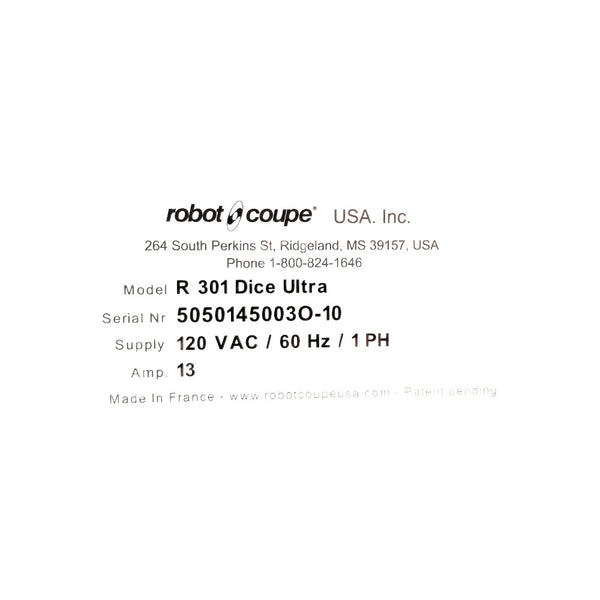 Robot Coupe R-301 DICE ULTRA Food Processor