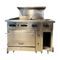Vulcan 48S-24G4BN 4 Burner Range with Manual Griddle and Standard Oven - Natural Gas