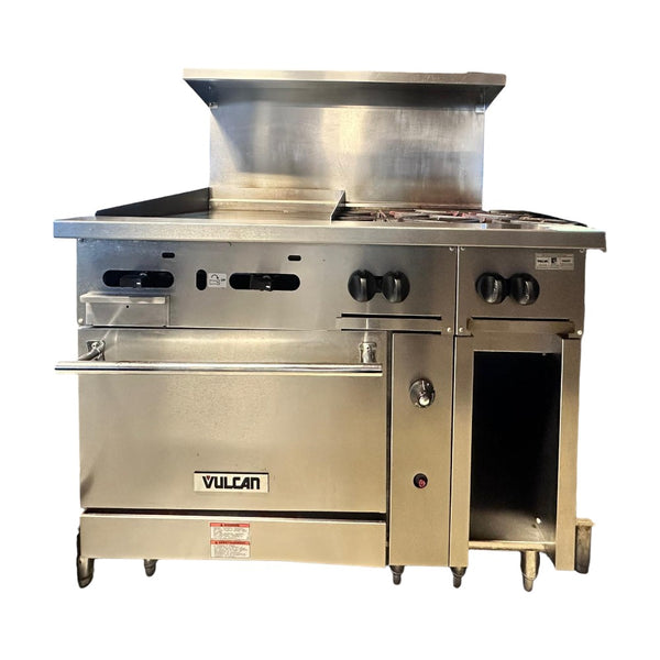 Vulcan 48S-24G4BN 4 Burner Range with Manual Griddle and Standard Oven - Natural Gas