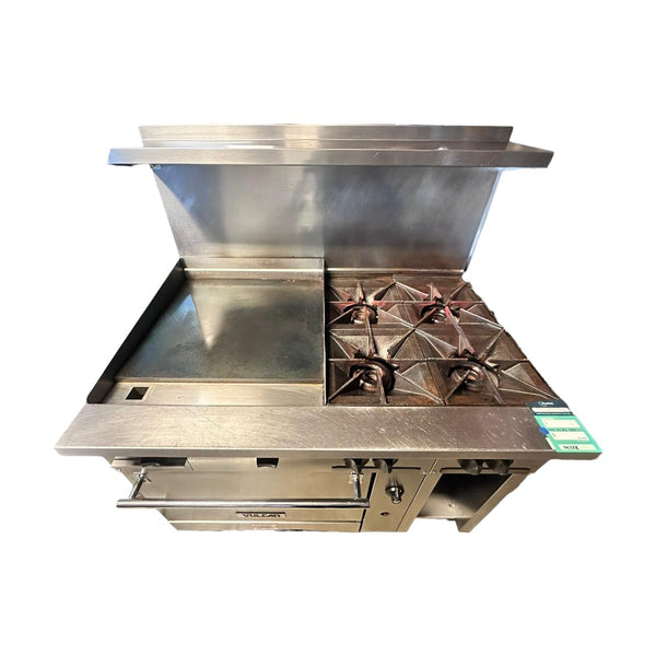 Vulcan 48S-24G4BN 4 Burner Range with Manual Griddle and Standard Oven - Natural Gas