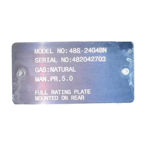 Vulcan 48S-24G4BN 4 Burner Range with Manual Griddle and Standard Oven - Natural Gas