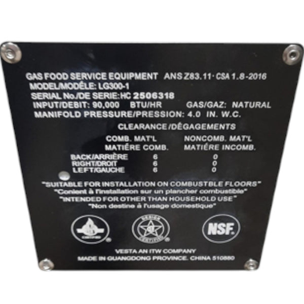 Vulcan LG300-1 Fryer - Natural Gas