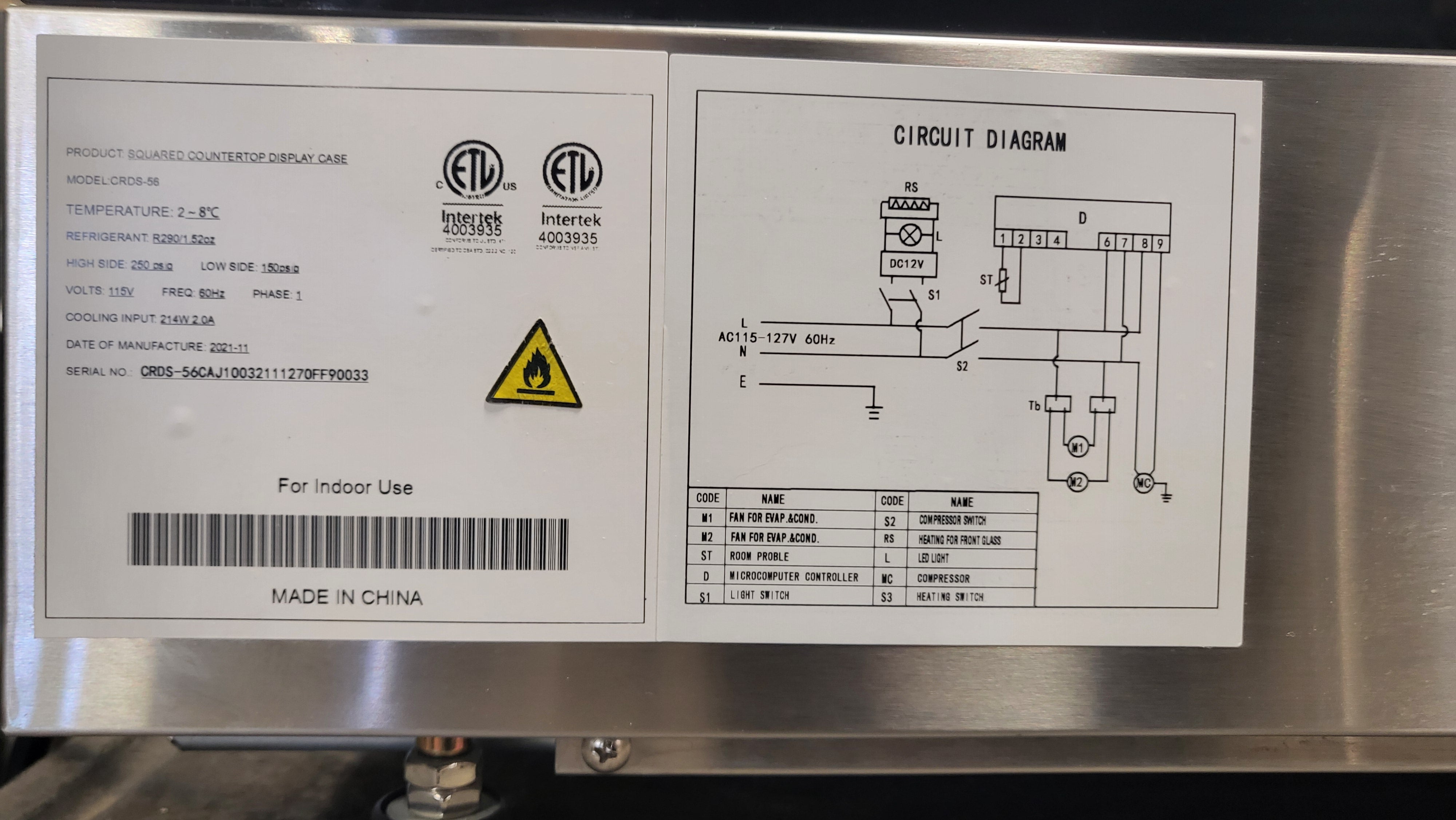 Atosa  CRDS-56 Squared Counter Top Display Case