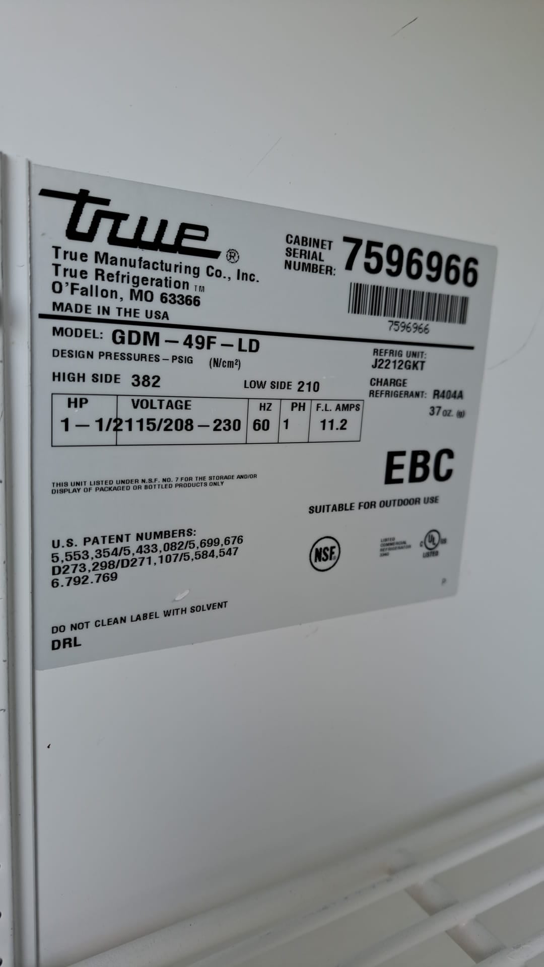 True GDM-49F-LD 2 Door Freezer