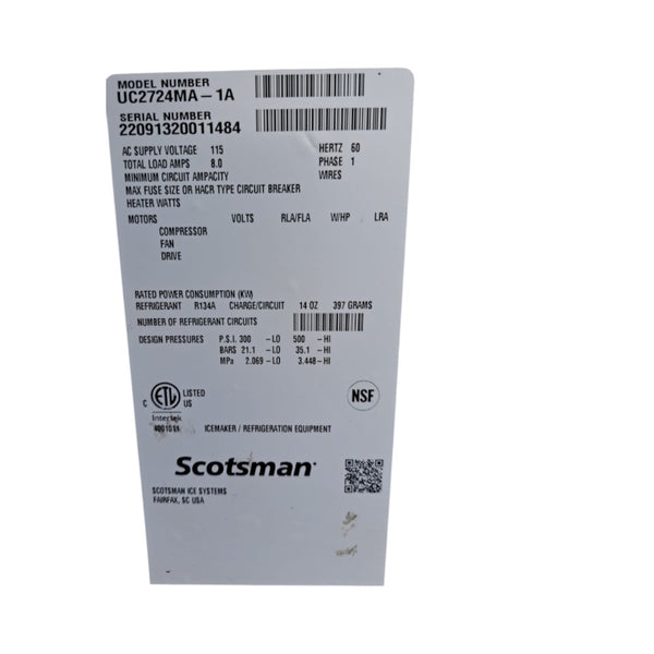 Scotsman UC2724MA-1 Ice Machine