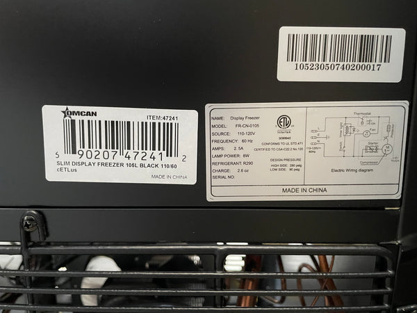 Omcan FR-CN-0105 Slim Glass Door Display Freezer