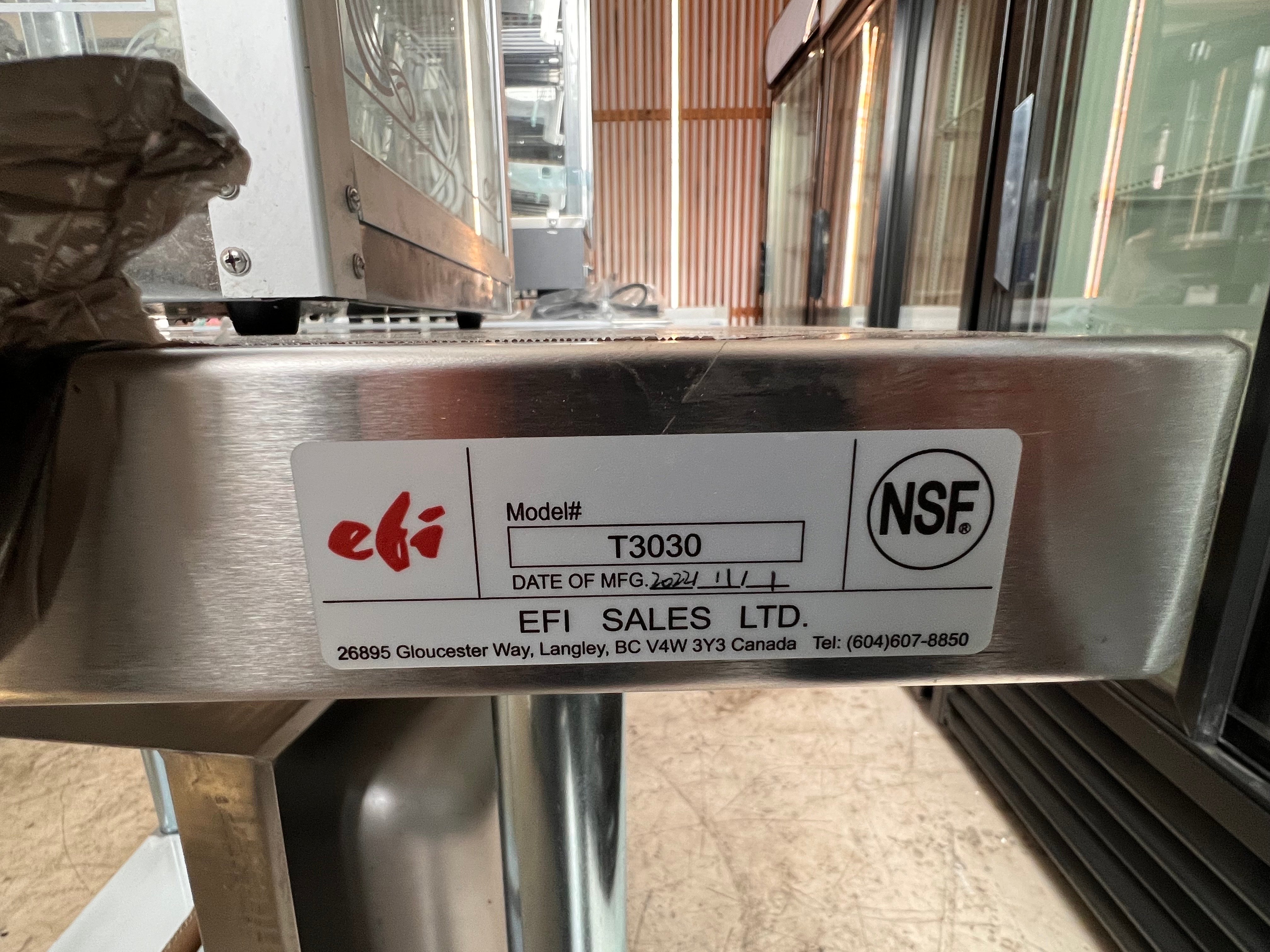 EFI T3030 30? x 30? 18 Gauge Stainless Steel Work Table