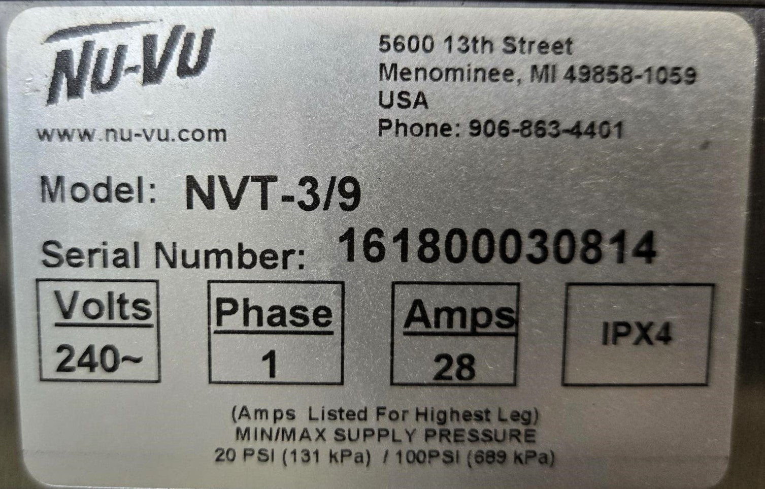 NuVu NVT-3/9 Oven/Proofer
