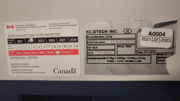 Kilotech LE.3K 30 Kg. Digital Label Printing Scale