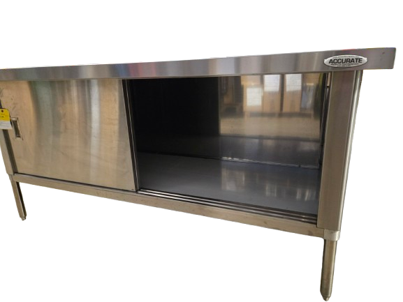 Omcan 24399 30in x 72in Knock-Down Worktable with Cabinet & 3in Overhangs