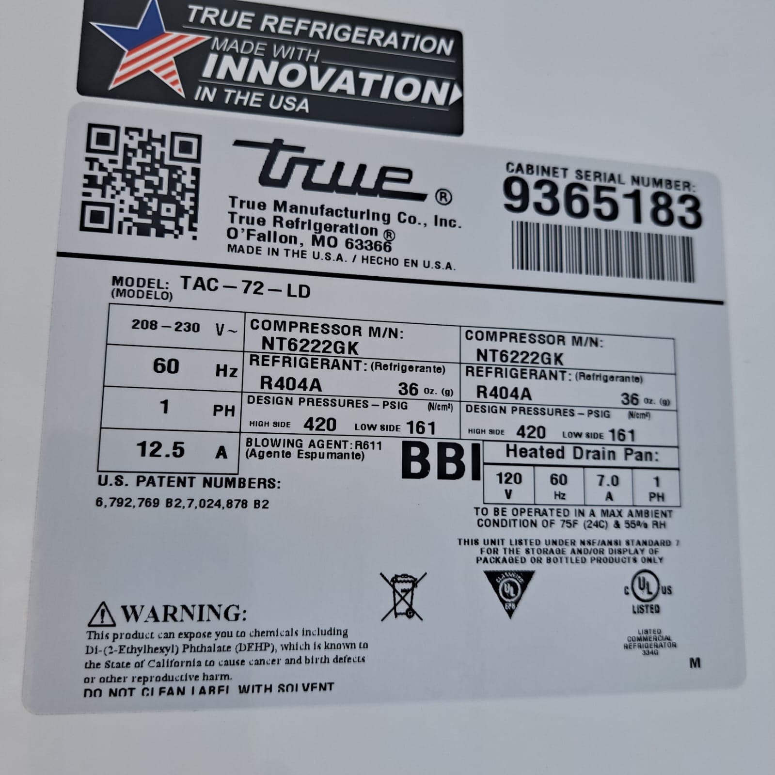 True TAC-72-LD Open-Air Curtain Merchandiser