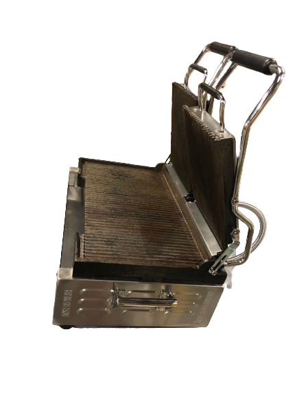 Omcan 19937 Double Panini Grill With Top And Bottom Grooved Grill Surface
