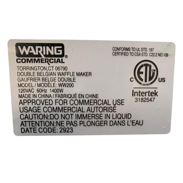 Waring WW200 Waffle Maker