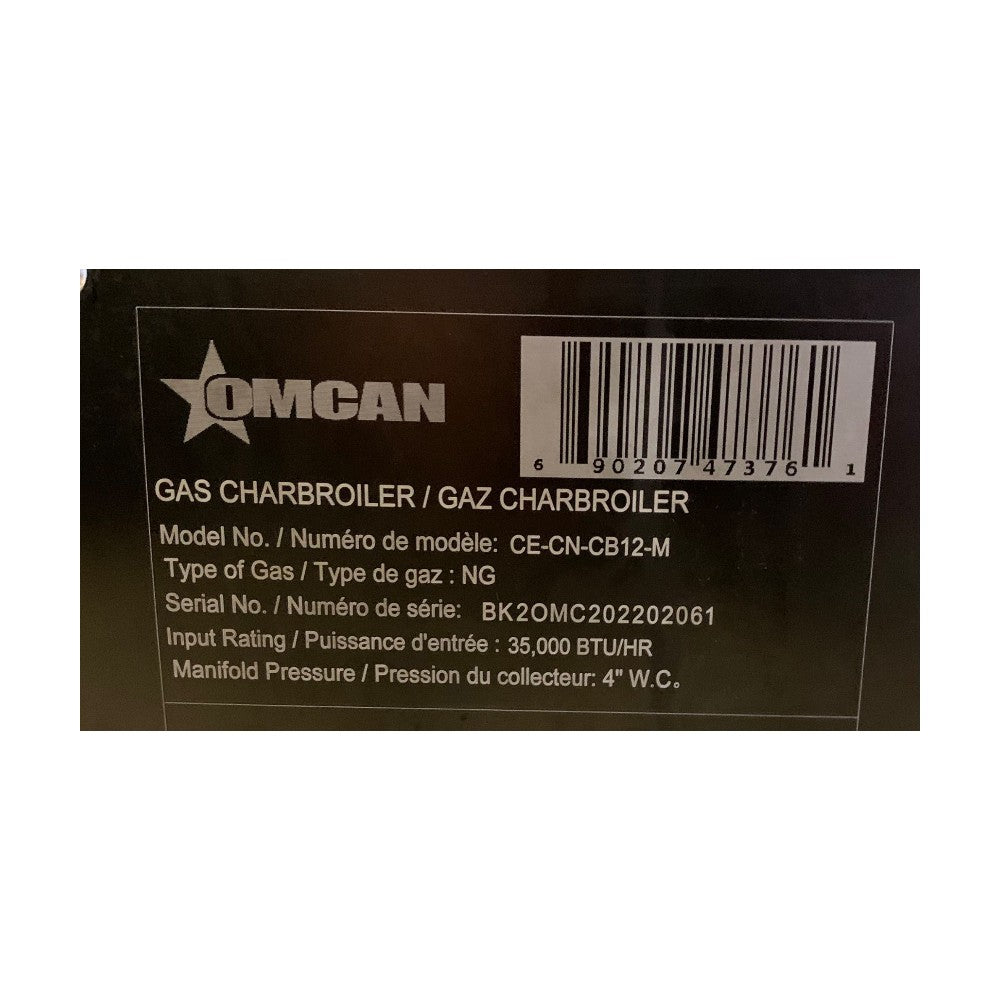 Omcan CE-CN-CB12-M Charbroiler - Natural Gas