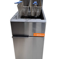 Brika BFR-40-NG 40 Lb Floor Tube Fired Natural Gas Fryer