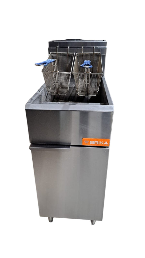 Brika BFR-40-NG 40 Lb Floor Tube Fired Natural Gas Fryer