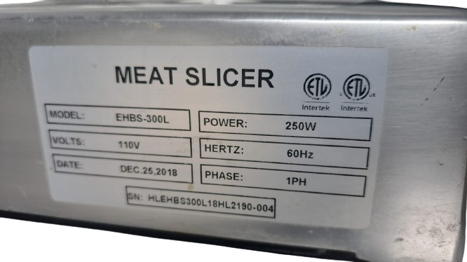 Eberhardt HBS-300L 12 Inch Blade Manual Meat Slicer