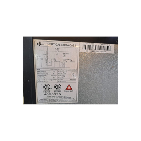 EFI C1-16.5GDX Refrigerated Merchandiser - 1 Glass Door - 20''