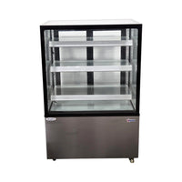 Omcan RS-CN-0271-S Glass Refrigerated Display Case - 3 Shelf - 36 Inch