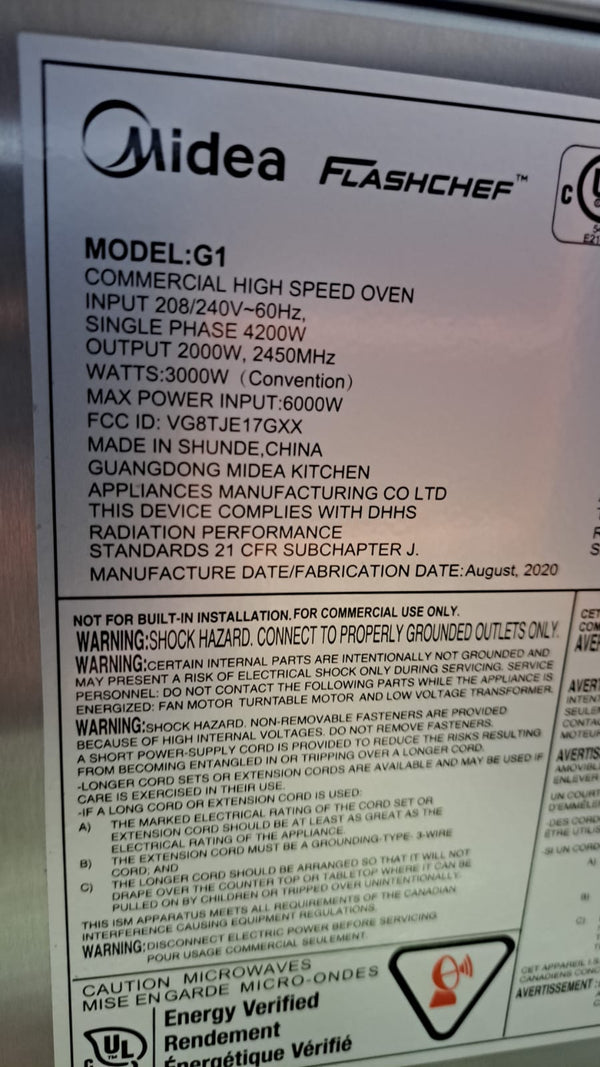 Midea G1 FlashChef High Speed Heavy Duty Oven