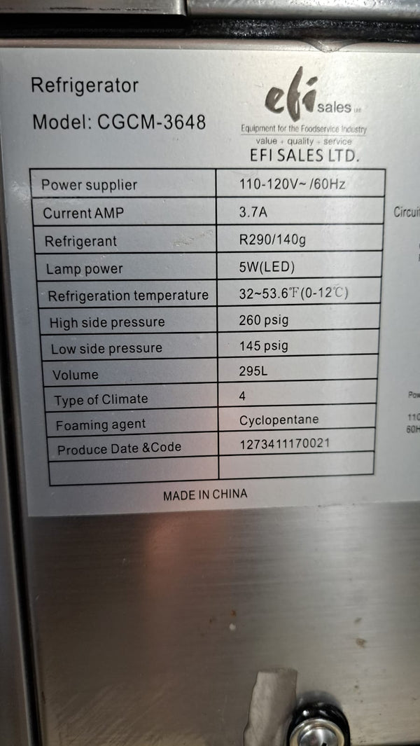 EFI CGCM-3648 Refrigerated Display Case - Cosmetic Damage