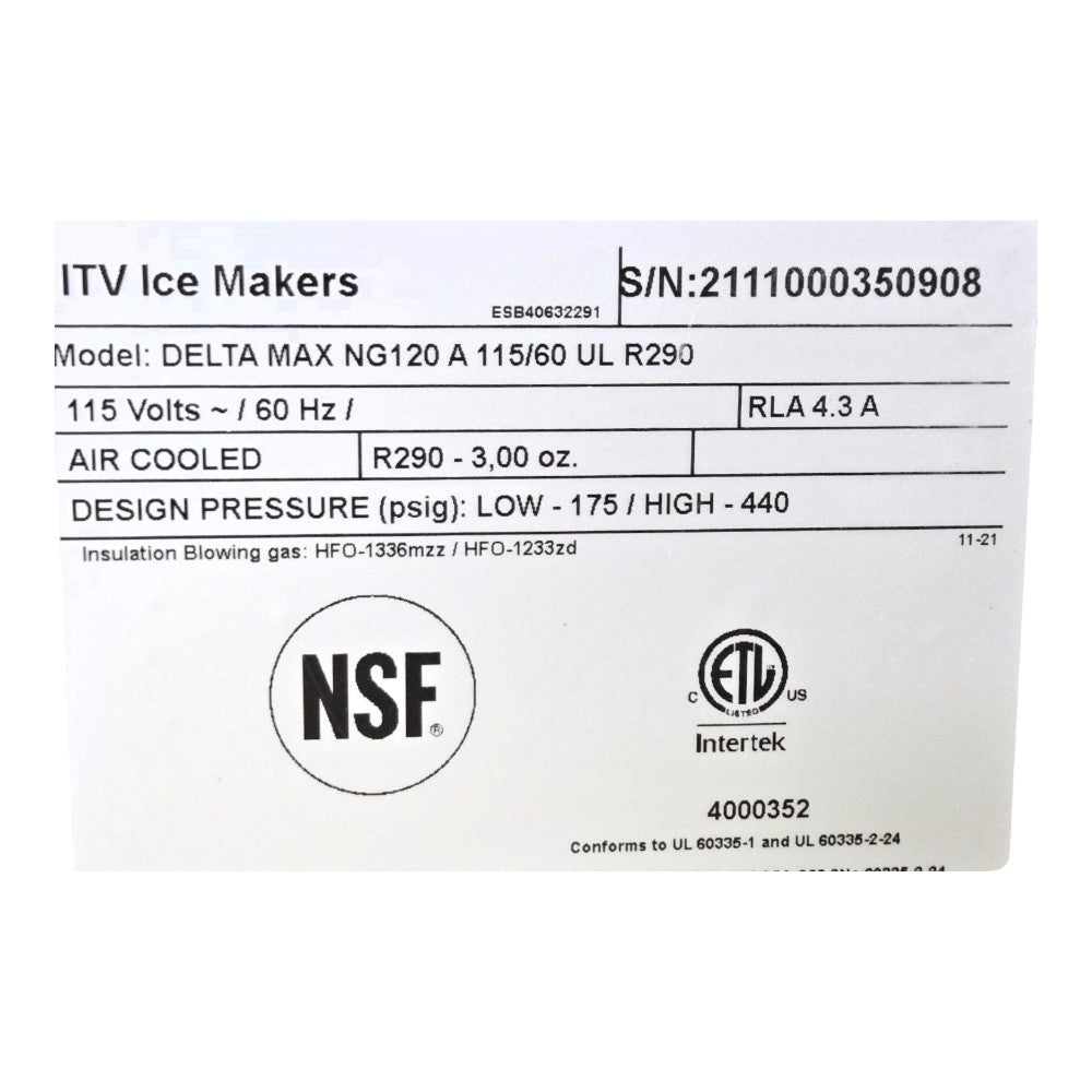 ITV Delta Max NG120A Ice Machine