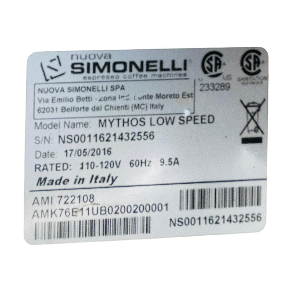 Nuova Simonelli Mythos Low Speed Coffee Grinder