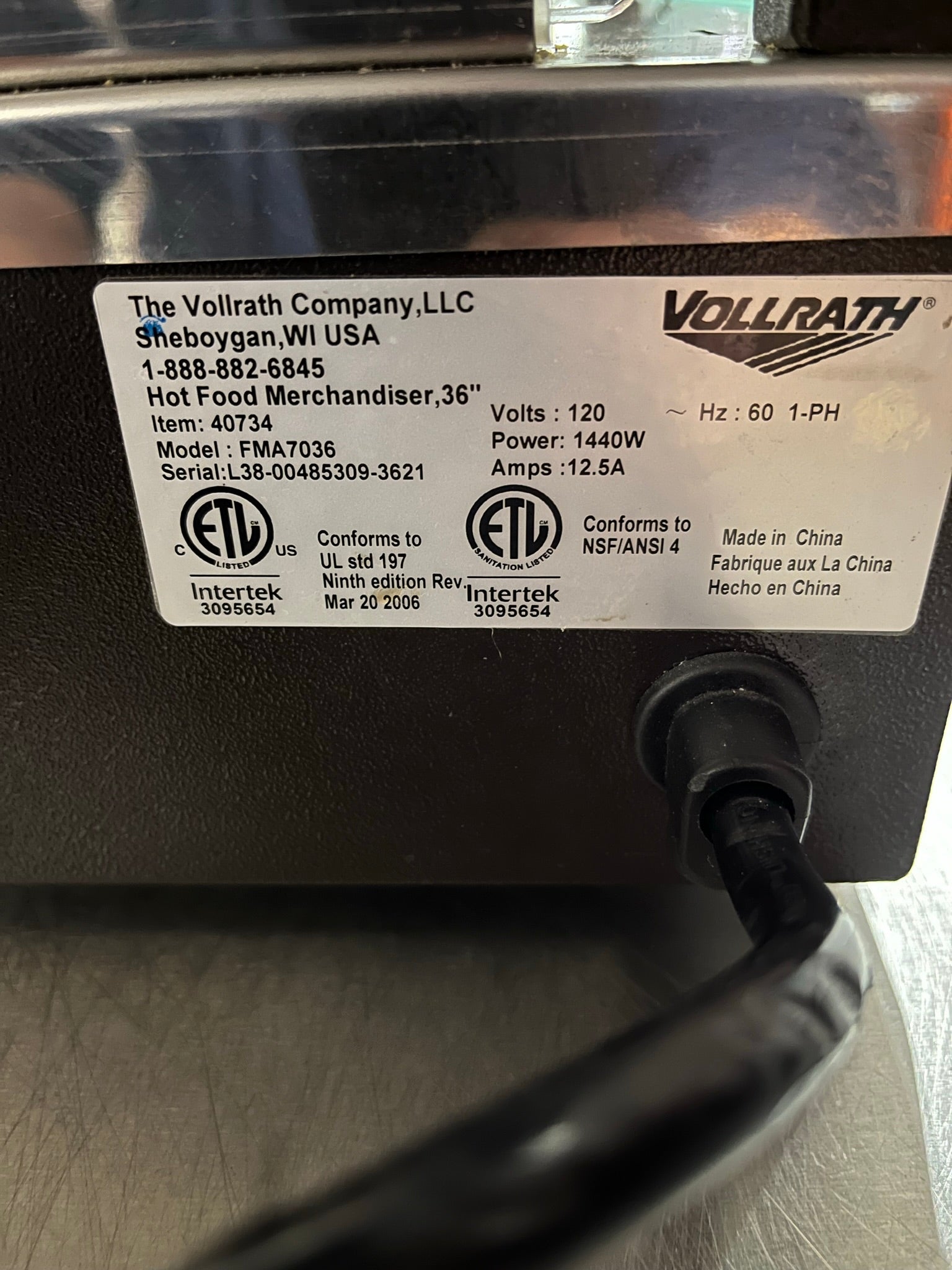 Vollrath 40734 Hot Food Display Case