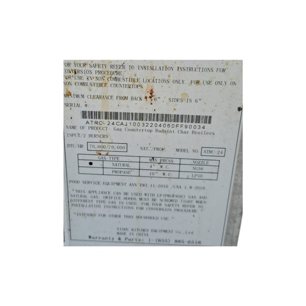 Atosa ATCB-24 Natural Gas Char Rock Charbroiler - 24 inch